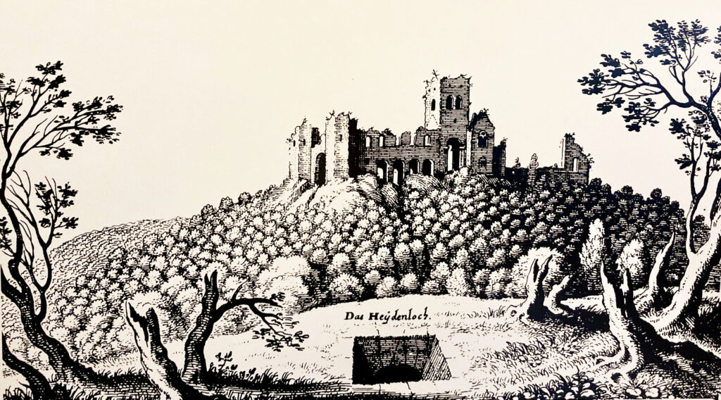 Heidenloch und Michaelskloster. Merian 1645