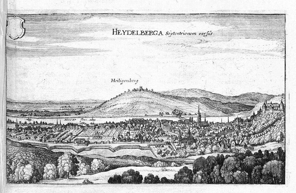 Heidelberg mit Heiligenberg 1654. Merian