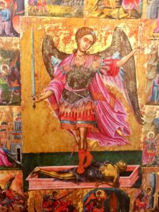 St.Michael als Seelengeleiter (Griechisch-orthodoxe Ikone aus Kreta)