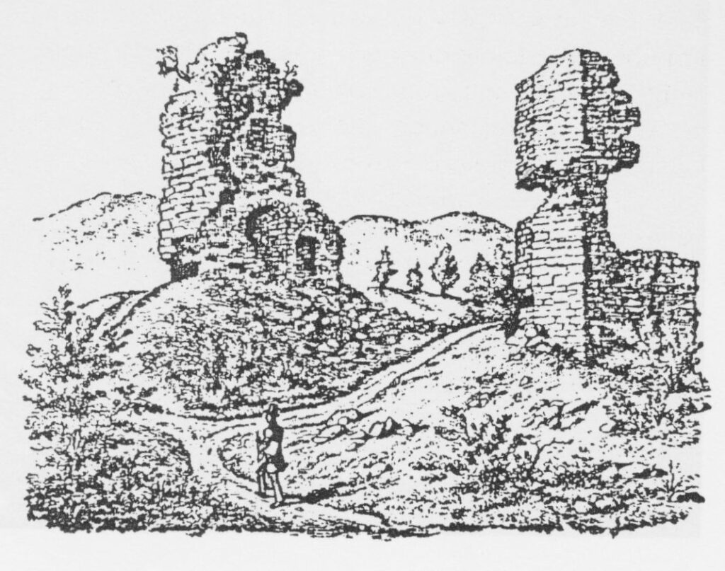 Die Türme des Klosters als Steinbruch nach einer Zeichnung von Ph. Förster 1830