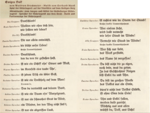 Auszug aus einem Singspiel der Hitlerjugend in der Feierstätte am 13.07.1936